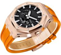 DASEB Caja de metal de acero inoxidable + correa de reloj de goma fluorada, para GA2100/2110 GM2100 Watch Bisel Kit de conversión para relojes de hombre GA2100 GA2100, GA2100/GA2110, Ágata