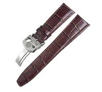 DASEB Correa de reloj de cuero Cuero de vaca Real para relojes de piloto de la familia IWC Portugieser Porotfino, correa de reloj de 20mm, 21mm y 22mm, hebilla plegable(Brown Round buckle,22mm)