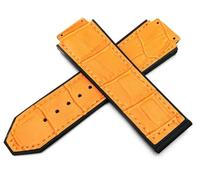 DASEB Correa de reloj de cuero, para Hublot Series, correa deportiva de 25mm, repuesto de correa de reloj negra y azul, accesorios para reloj(Orange,26-19mm)