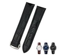 DASEB Correa De reloj De piel De cocodrilo De 20mm, 21mm, 22mm, 19mm, correa De reloj personalizada para especialidades Omega De Ville Seamaster(Black,20mm)