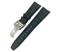 DASEB Correa de reloj de piel de vaca 20mm 21mm 22mm apta para IWC portugués Portofino Pilot negro azul correa de reloj de cuero genuino hebilla esférica(Blue,20mm)