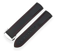 DASEB Correa de reloj de silicona de goma de 20 mm 21mm de reloj de reloj a prueba de agua para IWC Marcos EL PEQUEÑO PRÍNCIPE Grande PILOTO Accesorios de Bracelete Spitfire(Black red line,22mm)