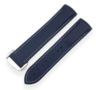 DASEB Correa de reloj de silicona de goma de 20 mm 21mm de reloj de reloj a prueba de agua para IWC Marcos EL PEQUEÑO PRÍNCIPE Grande PILOTO Accesorios de Bracelete Spitfire(Dark blue white line,19mm)