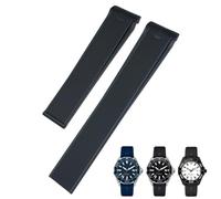 DASEB Correa de reloj de silicona y goma de 20mm y 22mm compatible con Tag Heuer CARRERA AQUARACER 300 WAY201A WAY211C, accesorios para reloj(Black Without Buckle,22mm)