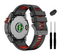 DASEB Correa de reloj Quickfit Fenix 7X 6X Pro 5X Plus de 26 mm, correa de silicona suave para Garmin Enduro 2/Descent MK2i/MK3i 51 mm/Tactix 7Pro/Epix Pro 51 mm(Black Red)
