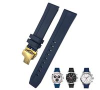 DASEB Correa de silicona de goma para reloj Tissot Le Locle T006 T114 PRC200, pulsera resistente al agua con hebilla de mariposa, 20mm, 19mm, 21mm y 22mm(Blue Gold,20mm)