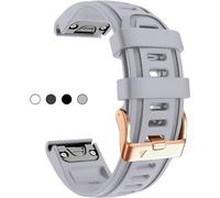 DASEB Correa de silicona suave de 20 mm para Garmin Fenix 5S/5S Plus/6S/7S/Instinct 2S/D2, rápida con hebilla de oro rosa, accesorio de pulsera impermeable y transpirable(Powder Gray 5.3"-7.8")