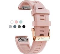 DASEB Correa de silicona suave de 20 mm para Garmin Fenix 5S/5S Plus/6S/7S/Instinct 2S/D2, rápida con hebilla de oro rosa, accesorio de pulsera impermeable y transpirable