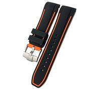 DASEB Correas de reloj de silicona de goma de 23mm y 24mm, correa de reloj suave especial para pulseras T035617 T035627 T035(Orange Pin Clasp,24mm)