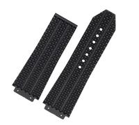 DASEB FKM Correas de Reloj de Fluorosilicona, para HUBLOT BIG BANG Silicona 25 * 17 mm 26 * 19 mm Correa de Reloj Impermeable para Hombres Reloj de Cadena Pulsera de Goma(K Black-No buckle,25-17mm)