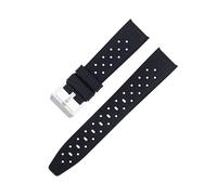 DASEB Para reloj de pulsera de la serie Fifty Fathoms 5008B Barakuda de 20mm para correa Blancpain, correas de reloj de goma de silicona negras de repuesto