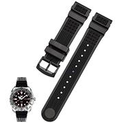 DASEB Para SRP601J1 agua fantasma reloj enlatado correa de buceo pulsera impermeable hombres silicona negro azul correa deportiva 20mm 22mm(Black black buckle,22mm)