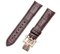 DASEB Para Vacheron Constantin Correa de cuero para hombres y mujeres Original VC Herencia Art Master Wu Lu correa de reloj de cuero de cocodrilo(Red brown,22mm)