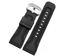 DASEB Watchands para siete viernes de goma reloj de reloj Egler a prueba de agua a prueba de agua SieteFriday P Series YP3C / 02(Black-steel)
