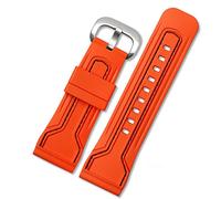 DASEB Watchands para siete viernes de goma reloj de reloj Egler a prueba de agua a prueba de agua SieteFriday P Series YP3C / 02(Orange black-steel)