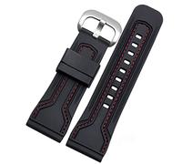 DASEB Watchands para siete viernes de goma reloj de reloj Egler a prueba de agua a prueba de agua SieteFriday P Series YP3C / 02(Black-red-steel)