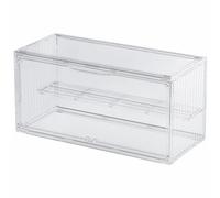 Dasellfa Vitrina de exhibición de plexiglás expositor vitrina para coleccionismo, modelos de acrílico transparente con porta almacenamiento de juguetes, figuras de acción colección (37 x 16 x 18,3)