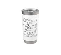 Dáselo a Dios y vete a dormir Cita cristiana versículo bíblico Vaso térmico de acero inoxidable de doble pared