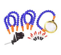 Dasertoe Estación de soldadura con abrazadera de mesa de banco con 5 piezas de soporte flexible para soldador PCB para reparación de soldadura de tercera mano