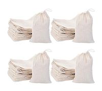 Dasertoe Paquete de 200 bolsas de muselina de algodón con cordón para almacenamiento de té, joyas, bodas, fiestas (4 x 6 pulgadas)