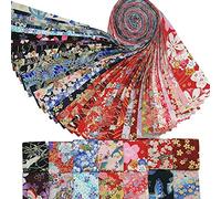 Dasertoe Tiras de tela de para acolchar, 40 piezas de tela de algodón para coser con diferentes patrones DIY Patchwork