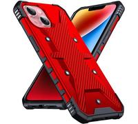 DASFOND Funda para iPhone 14/13，[2 en 1] [Prueba anticaída de 12 pies] Funda de protección Resistente, súper Militar, a Prueba de Golpes, Ligera, Protectora Compatible con iPhone 14/13 6.1'', Rojo