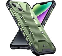DASFOND Funda para iPhone 14/13，[2 en 1] [Prueba anticaída de 12 pies] Funda de protección Resistente súper Militar Prueba de Golpes Ligera, Protectora Compatible iPhone 14/13 6.1'', Verde Oscuro
