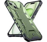 DASFOND Funda para iPhone 15，[2 en 1] [Prueba anticaída de 12 pies] Funda de protección Resistente, súper Militar, a Prueba de Golpes, Ligera, Protectora Compatible con iPhone 15, Verde Oscuro