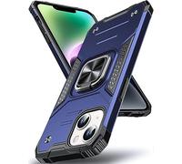 DASFOND Funda para iPhone 15, Funda Protectora para teléfono móvil Golpes de Grado Militar Anillo de Metal Mejorado [Montaje magnético de Soporte] Compatible con iPhone 15 6.1'' Azul