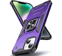 DASFOND Funda para iPhone 15, Funda Protectora para teléfono móvil Golpes de Grado Militar Anillo de Metal Mejorado [Montaje magnético de Soporte] Compatible con iPhone 15 6.1'', Púrpura