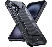 DASFOND Funda para iPhone 16，[2 en 1] [Prueba anticaída de 12 pies] Funda de protección Resistente, súper Militar, a Prueba de Golpes, Ligera, Protectora Compatible con iPhone 16, Negro