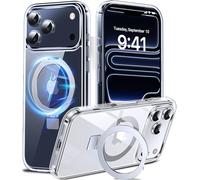DASFOND Support Magnétique Funda pour iPhone Pro MAX Case, mis niveau [Tout-en-1] [Compatible Invisible Ring Kickstand Transparent Matte Cover Military Shockproof Ultra Slim Case, Transparente