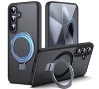 DASFOND Support Magnétique Funda pour Samsung S24, 2024 mis niveau [Tout-en-1] [Compatible MagSafe Invisible Ring Kickstand Transparent Matte Cover Military Shockof Ultra Slim Case,