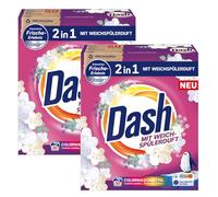 Dash 2 en 1 Detergente de color con aroma suavizante en polvo - 2 x 3 kg (aproximadamente 100 lavados)