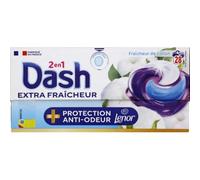 Dash 2 en 1 PODS, Lessive En Capsule, 28 Lavages, Fraîcheur de Coton, FRAÎCHEUR INTENSE, Fabriquée En France