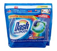 Dash All in 1 Pods - Detergente para lavadora en cápsulas, 62 lavados, específico para prendas de colores, maxi tamaño, limpieza profunda, para todas las prendas