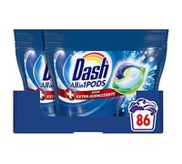 Dash All in 1 Pods - Detergente para lavadora en cápsulas (86 lavados (2 x 43), acción extra-higienizante, tamaño grande, elimina las manchas, para todas las prendas