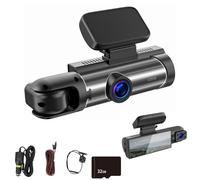 Dash CAM, Dash CAM Front and Rear, 3.16" IPS Screen, Included 32GB Card, Built-in Wi-Fi, 24H Parking Mode (Front of Car + Behind of Car,64G)