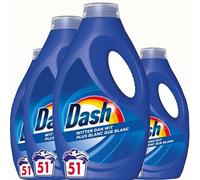 Dash Detergente líquido blanco que blanco - 4 x 51 lavados - Paquete económico