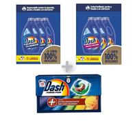 Dash Detergente Líquido Lavadora, 75 Lavados, Clásico + Dash Detergente Líquido Lavadora, 75 Lavados, Ahorra Color + Dash Power Pods Extra-Higienizante para prendas de color, 19 lavados