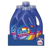 Dash Detergente líquido para lavadora, 176 lavados (4 x 44), ahorra color, formato maxi, mantiene vivos los colores de tus prendas, eficaz incluso a baja temperatura