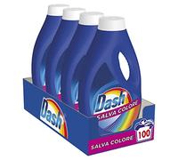 Dash Detergente Líquido Salva Color, colores brillantes lavado tras lavado, pack de 4
