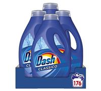 Dash Detergente para lavadora líquido, 176 lavados (4 x 44), clásico, elimina las manchas, brillo para todas las prendas, eficaz incluso a baja temperatura