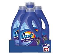 Dash Detergente para lavadora líquido, 176 lavados (4 x 44), lavanda, impecable contra las manchas en cada lavado, brillo para todas las prendas, eficaz incluso a baja temperatura