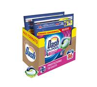 Dash Pods All in 1 - Detergente para lavadora en cápsulas (86 lavados) (2 x 43), protección de telas, tamaño Maxi ayuda a proteger las fibras de la ropa, eficaz incluso a baja temperatura