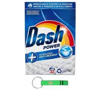 Dash Power Detersivo Lavatrice In Polvere, 6 unidades de detergente en polvo, tecnología antiresiduos, 23 lavados 1150 g + llavero Beni Culinari gratuito