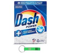 Dash Power Detersivo Lavatrice In Polvere, 6 unidades de detergente en polvo, tecnología antiresiduos, 37 lavados 1850 g + llavero Beni Culinari gratuito