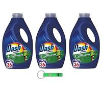 Dash Power Detersivo Liquido Lavatrice Anti-Odore, 3 unidades de detergente líquido para lavadora, 36 lavados, 1800 ml, efecto antiolor + llavero Beni Culinari gratuito