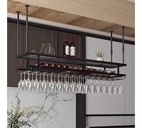 DASHADAO Estante para Copas de Vino para decoración de Techo, Soporte para Colgar Botellas de Vino, para Debajo del gabinete, Bares, restaurantes, cocinas, Soporte para Copas, Estante para