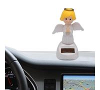 Dashboard Angel Ornament - Para Coche, Juguete Solar | Decoración De Bobble Divina, Exposición Para El Encanto De Chica, Estatuas Interior Brillante Lindo, Accesorio Para La Cabeza De Swin